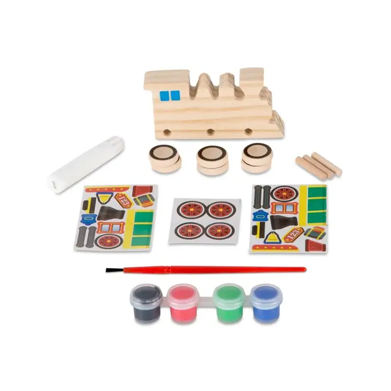 Melissa & Doug Arte Y Manualidad 8846 Decora Tu Propio Tren De Madera