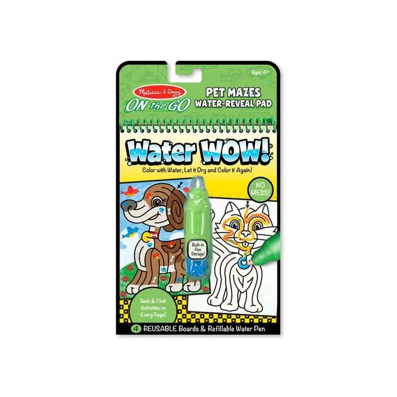 Melissa & Doug Melissa & Doug Libro Para Colorear Laberinto De Mascotas Con Pluma De Agua Recargable