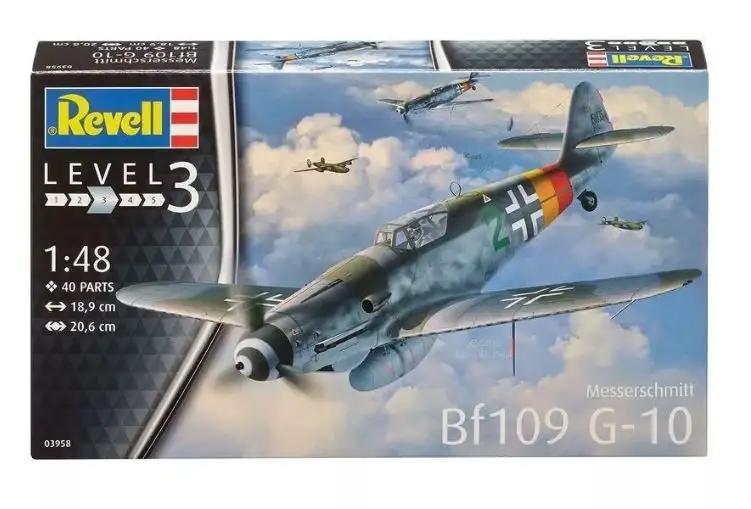 Revell Modelo Kit 03958 Avion De Combate Messerschmitt Bf109 G-10 Escala 1:48 Level 3
