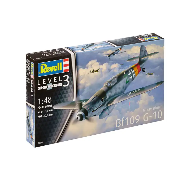 Revell Modelo Kit 03958 Avion De Combate Messerschmitt Bf109 G-10 Escala 1:48 Level 3