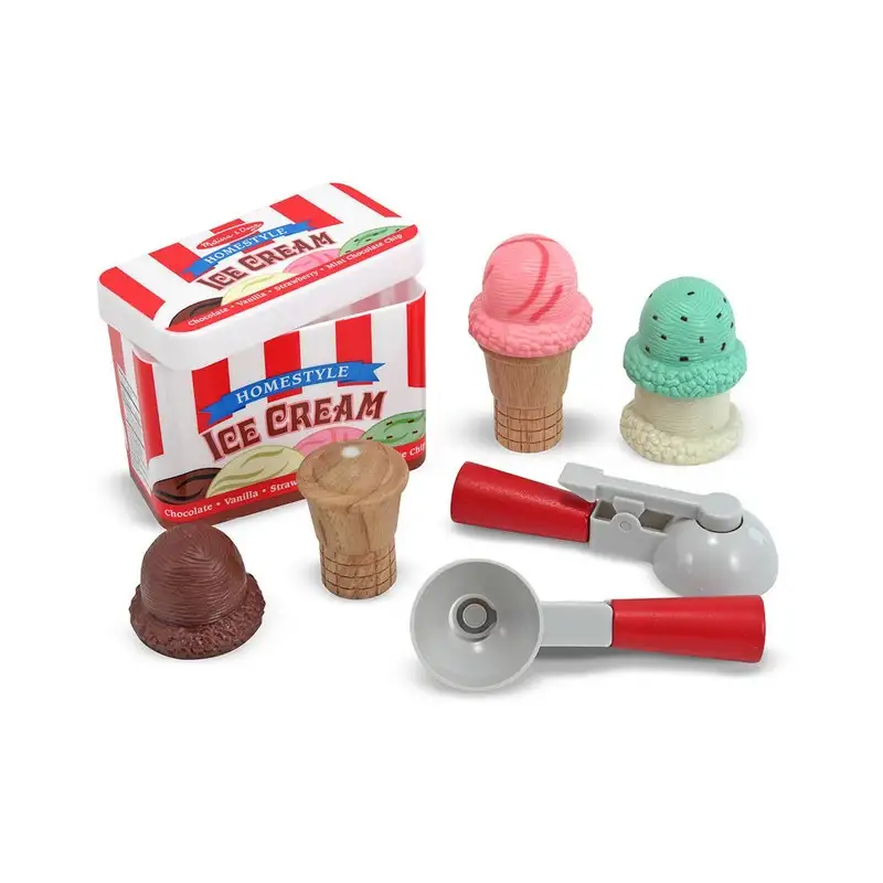 Melissa & Doug Pretender Y Jugar 4087 Set Cono De Helado Scoop & Stack