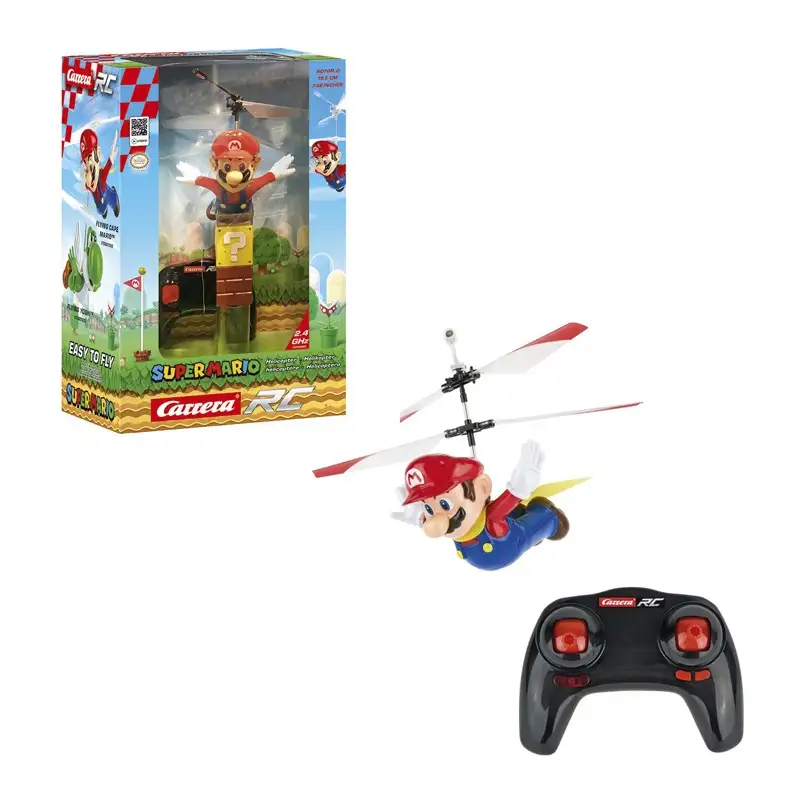 Carrera Rc 370501032 Vehiculo A Control Remoto Flying Super Mario Helicóptero Rojo (Red)