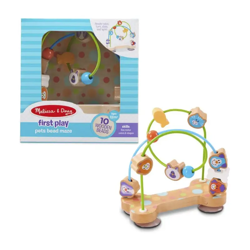 Melissa & Doug Juego Para Bebé 4168 Laberinto Con Perlas De Colores Y Mascotas De Multiples Formas