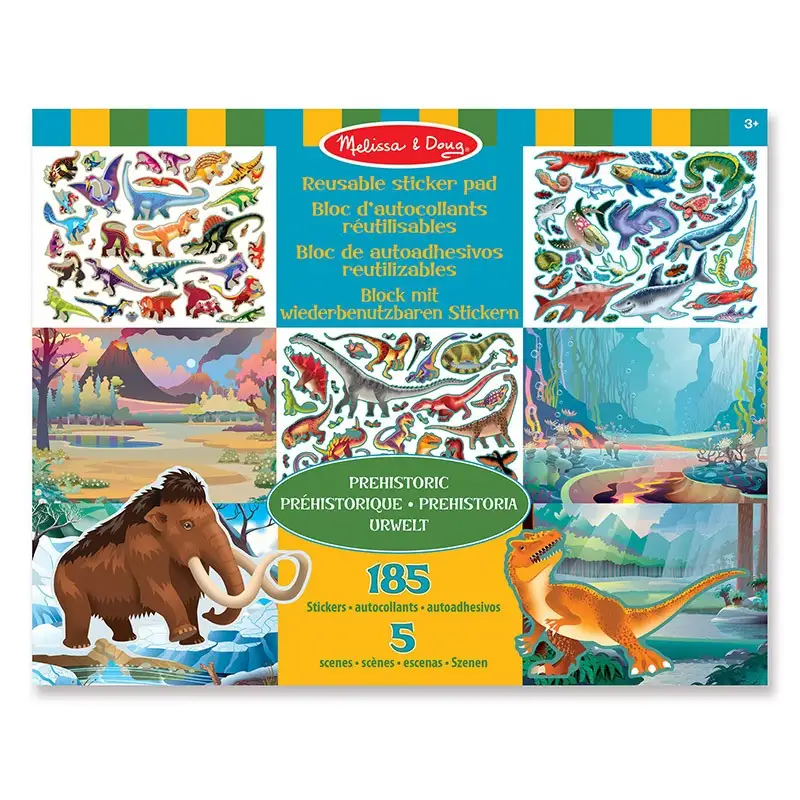 Melissa & Doug Set De Stickers 19341 Almohadilla Adhesiva Extra Grande De Animales Prehistórico