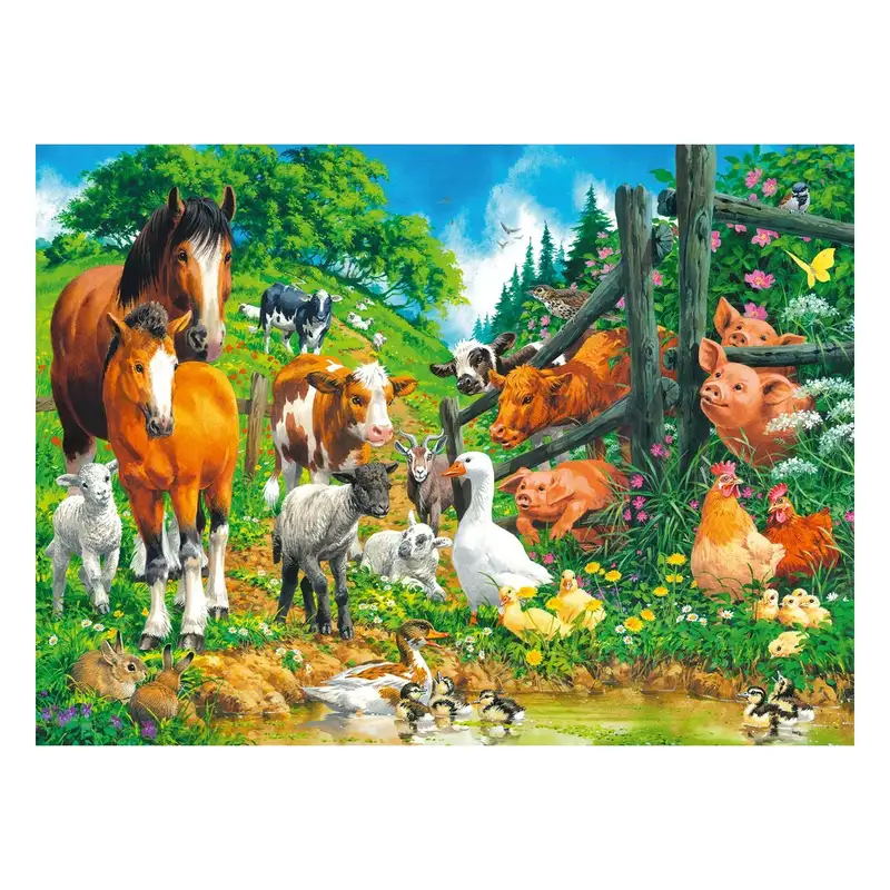 Ravensburger Rompecabeza Para Niño 2D 10689 9 Reunión De Animales 100 Piezas Xxl