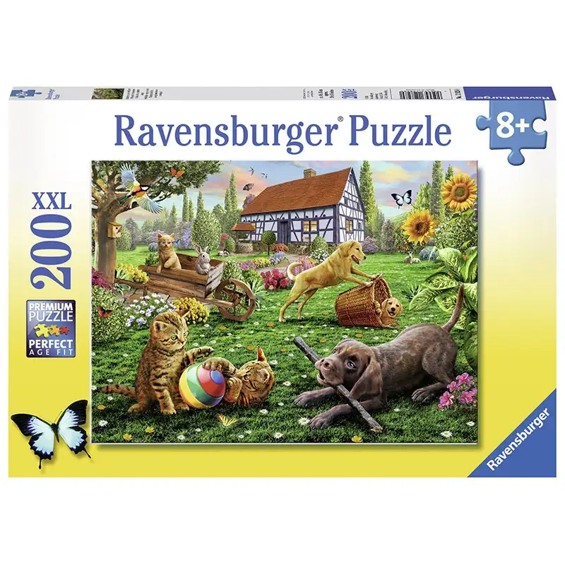Ravensburger Rompecabeza Para Niño 2D 12828 0 Jugando En El Patio 200 Piezas XXL