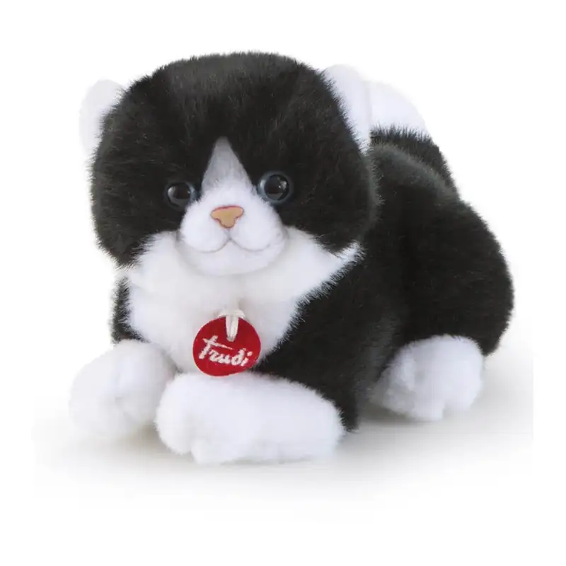 Trudi Trudino Peluche Gato Blanco Con Negro 15 Cm