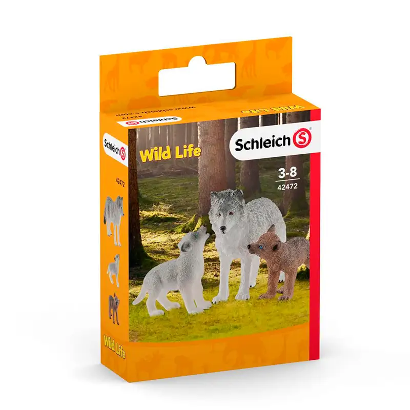 Schleich Wild Life 42472 Madre Loba Con Cachorros