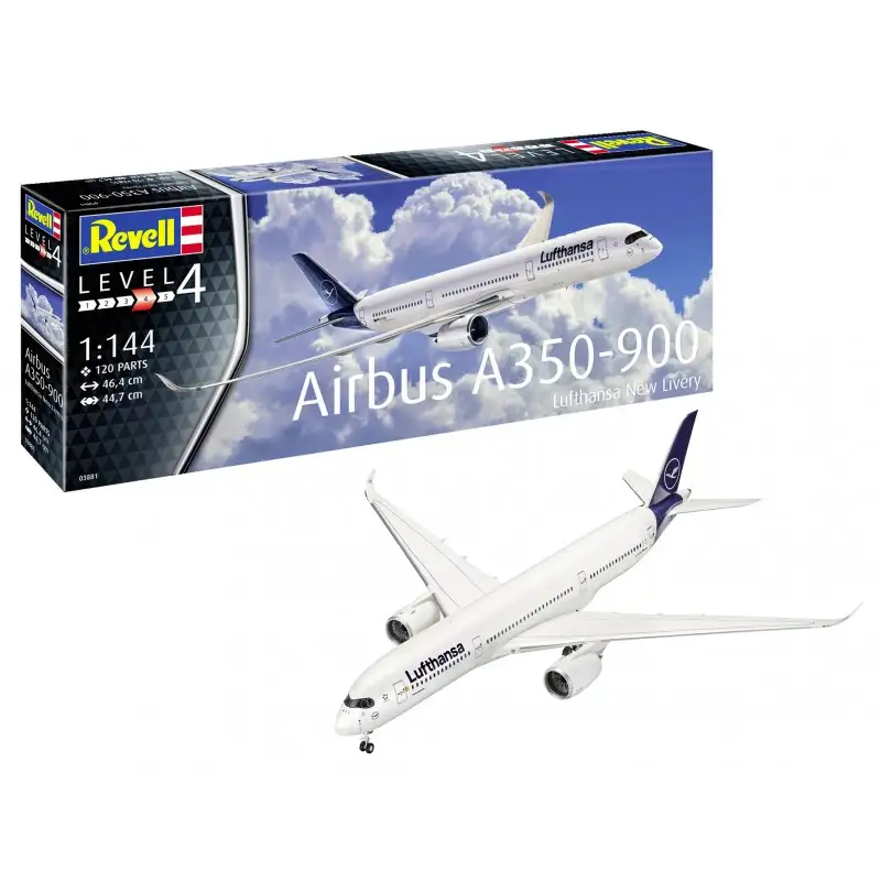 Revell Modelo Kit 03881 Avion Comercial Airbus A350-900 Escala 1: 144 Level 4