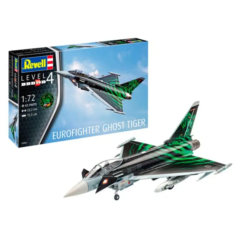 REVELL Modelo Kit 03884 Avion Eurofighter Ghost Tiger Escalla 1:72 Level 4
