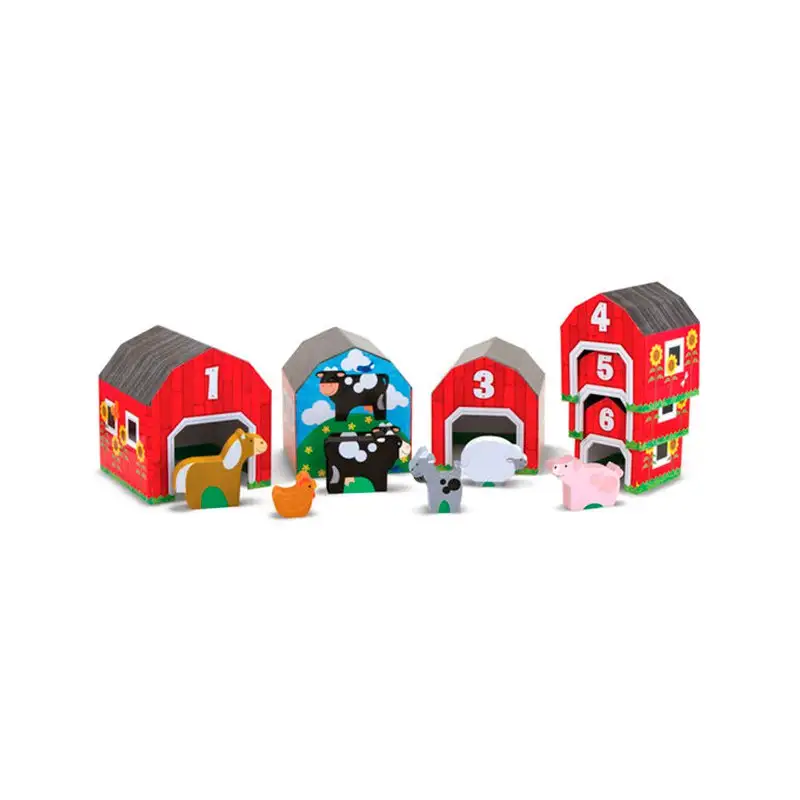 Melissa & Doug Desarrollo Psicomotriz 2434 Bloques De Anidación Y Clasificación Animales De Madera