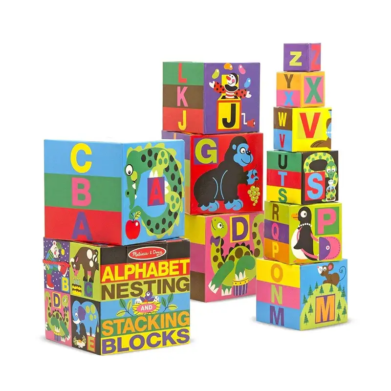 Melissa & Doug Desarrollo Psicomotriz 2782 Alphabet Nesting And Stacking Blocks