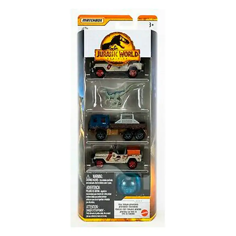 Mattel Matchbox Fmx40 Vehiculos Jurassic World 5 Pack Surtido 2