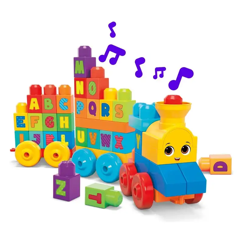 Mattel Fisher Price Fwk22 Mega Blocks Set Tren Muscial Abc