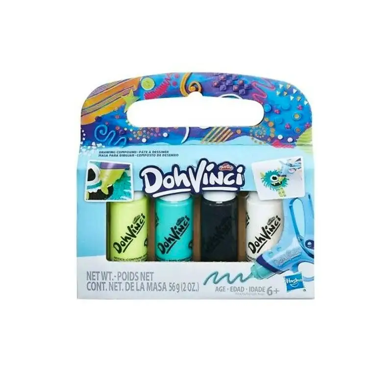 HASBRO Play-Doh DohVinci E0476AS01 Drawing Compound 4 Pack Negor & Blanco (ASST 3/4)
