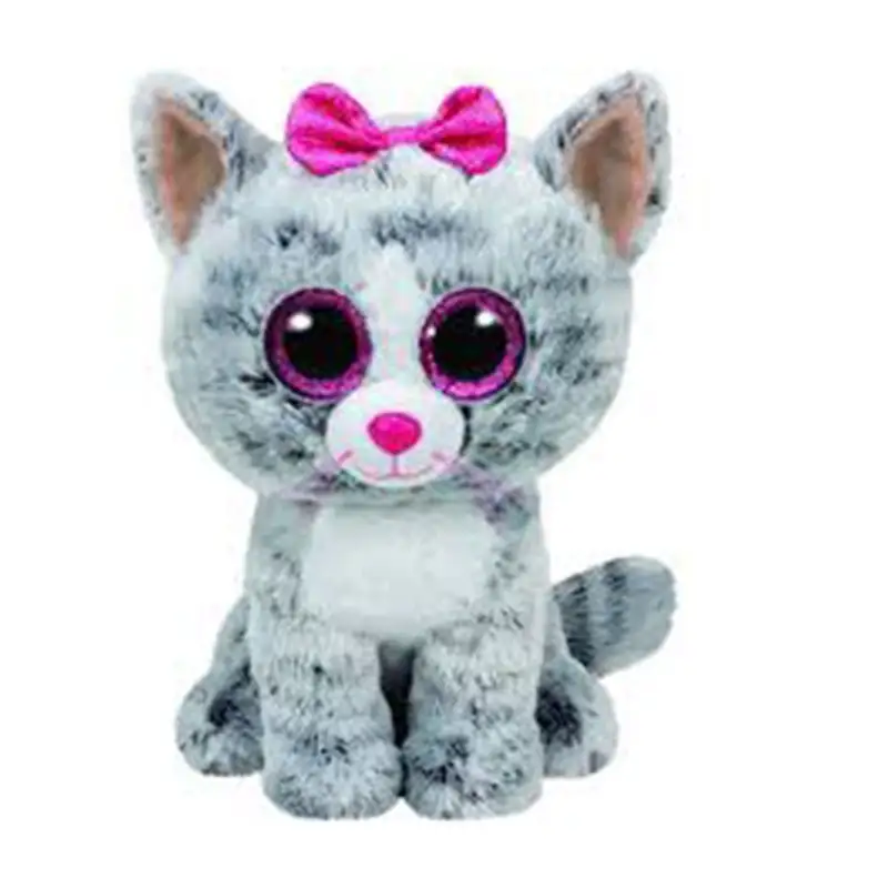 Ty Beanie Boos 37075 Gato Kiki Gris Mediano