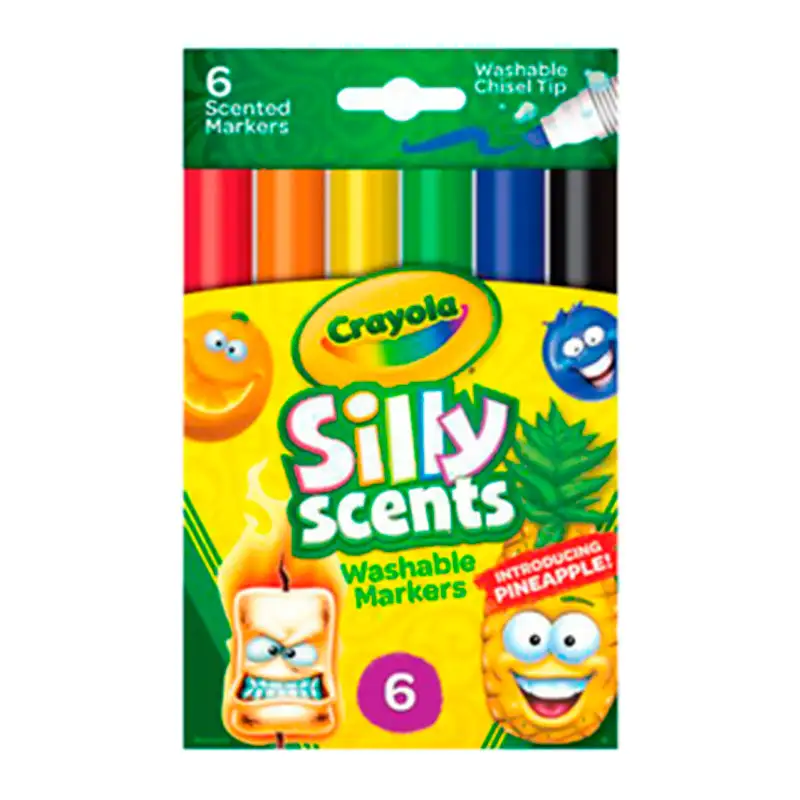 Crayola Silly Scents 588197 Marcador Con Aroma Lavable 6 Unidades