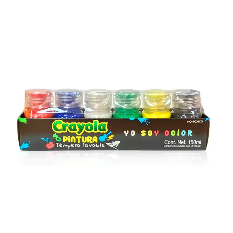 CRAYOLA Pintura 542101 Tempera Lavable 6 Colores
