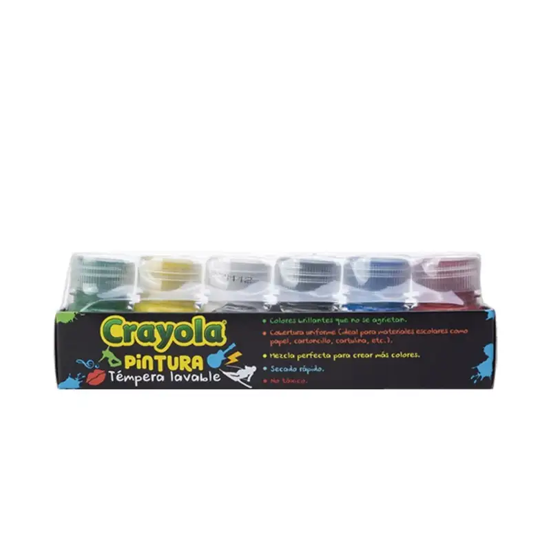 CRAYOLA Pintura 542101 Tempera Lavable 6 Colores