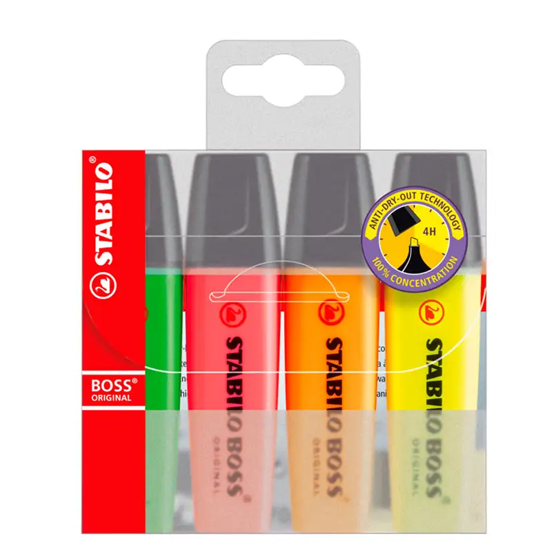 Stabilo 15/704-1 Marcadores Resaltadores Boss de 4 Colores Neon