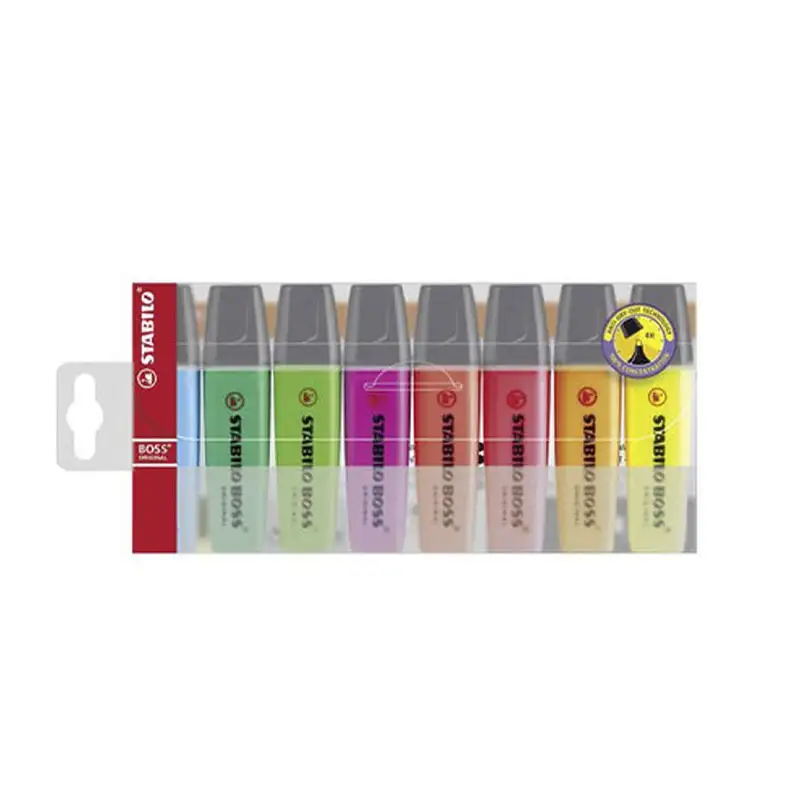 Stabilo 70/8 Marcadores Resaltadores Boss De 8 Colores Neon