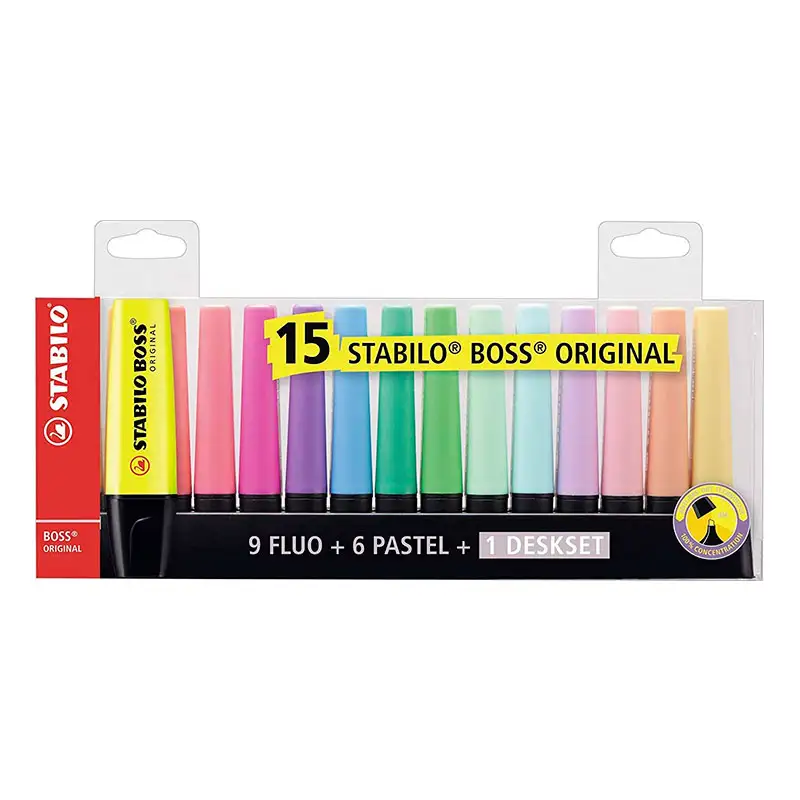 Stabilo 1868221 Marcadores Resaltadores Boss De 15 Colores Neon