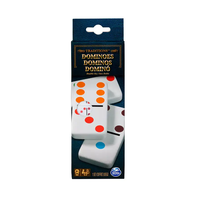 Spin Master Games 6033199 Domino Doble 6 Con Caja De Transporte