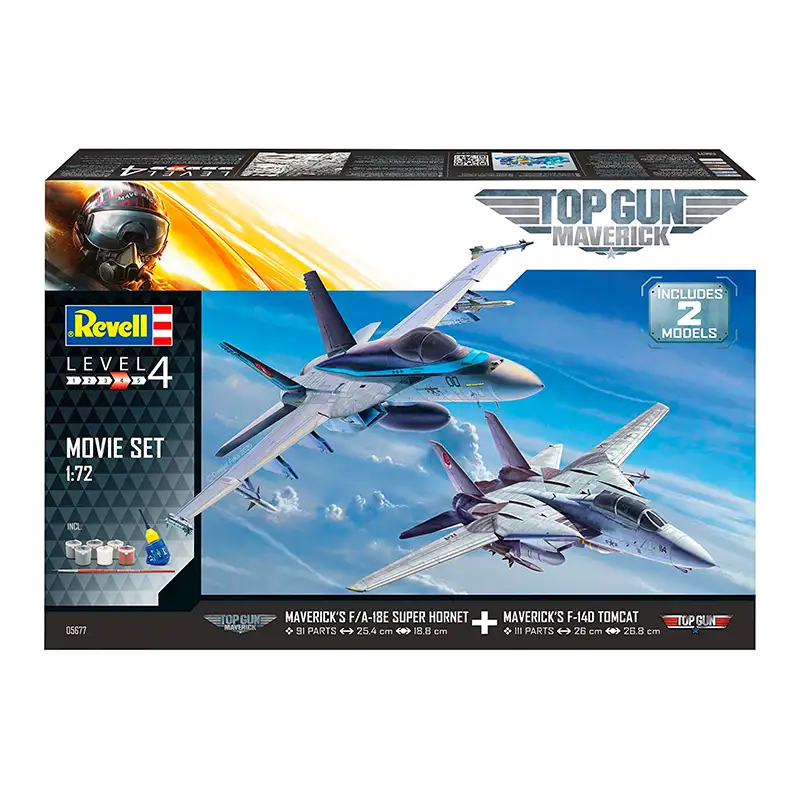 Revell Gift Set 5677 Top Gun Set Con Avion F-14 A Y Avion F/A-18E