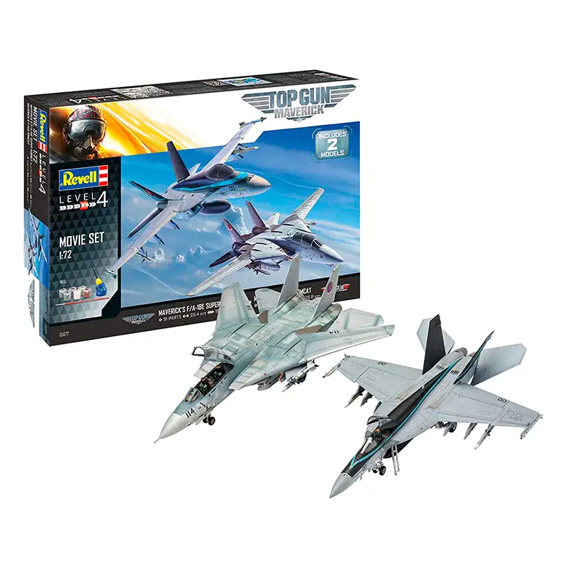 Revell Gift Set 5677 Top Gun Set Con Avion F-14 A Y Avion F/A-18E