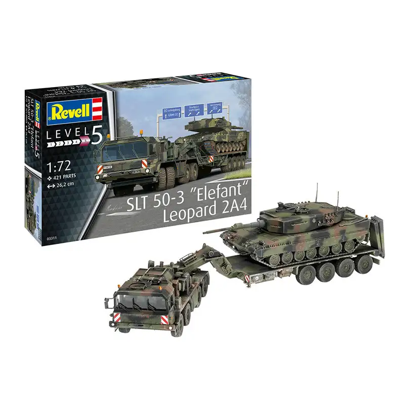Revell Model 3311 Tanque Slt 50-3 ""Elefant"" Con Leopard 2A4 Escala 1/72"