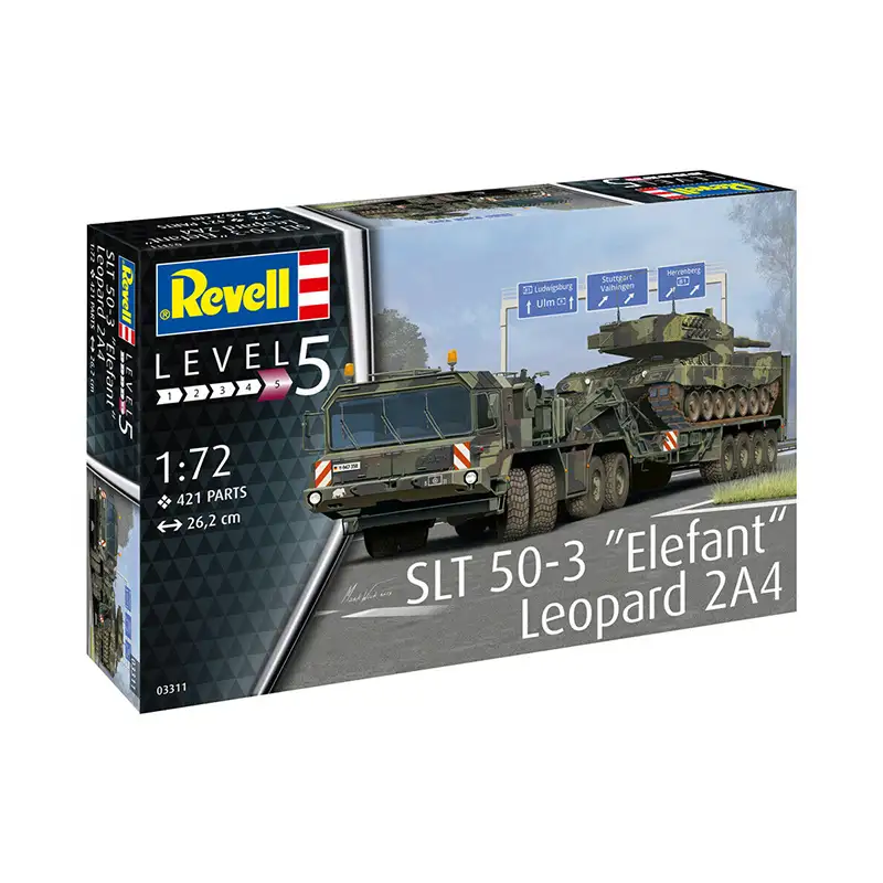 Revell Model 3311 Tanque Slt 50-3 ""Elefant"" Con Leopard 2A4 Escala 1/72"
