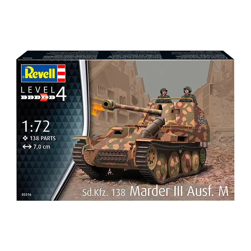 Revell Model 3316 Tanque Sd. Kfz. 138 Marder Iii Ausf. M Escala 1/72
