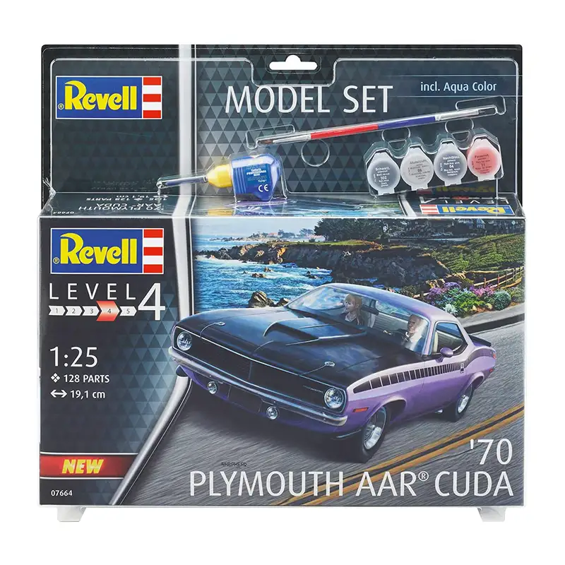 REVELL Model Set 67664 Vehiculo Plymouth AAR Cuda 1970 escala 1/25