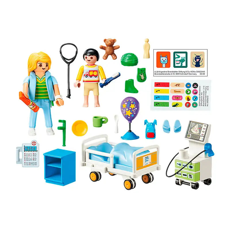 Playmobil Hospital 70192 Set De Cuarto De Hospital De Niños