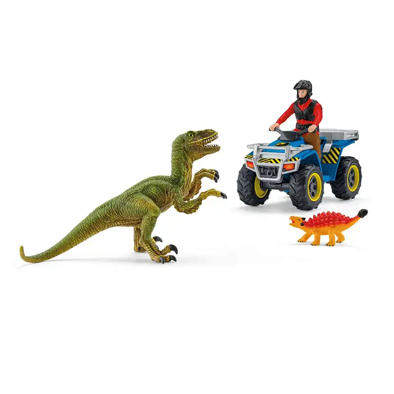 Schleich Dinosaurs 41466 Quad Escapar De Velociraptor