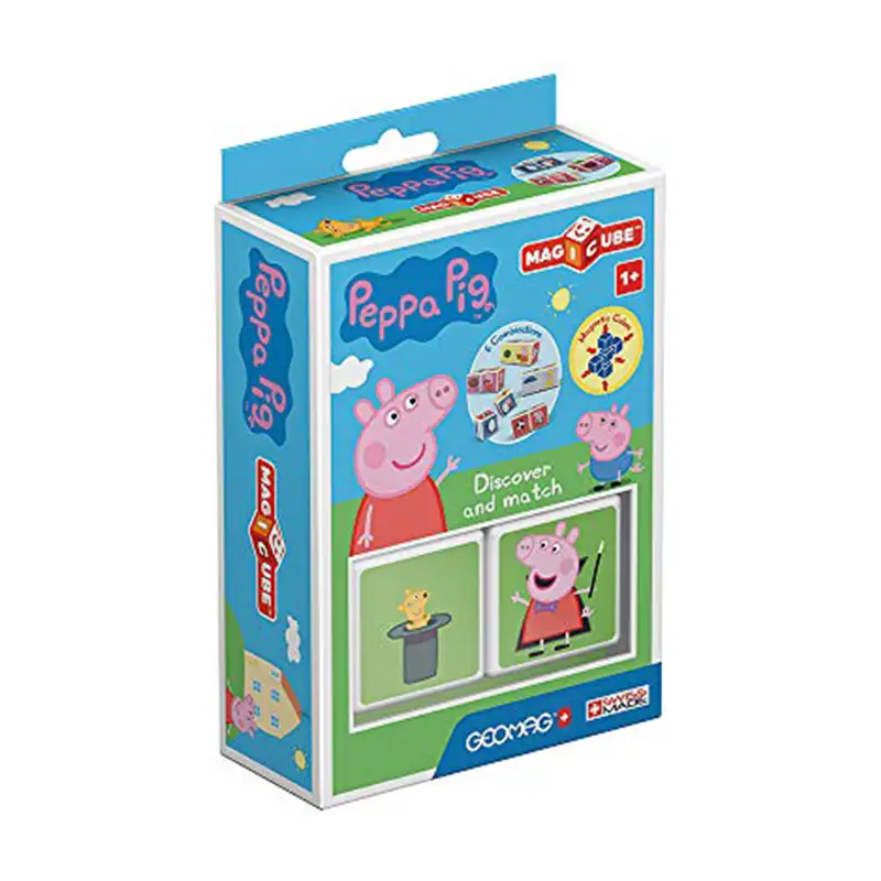 GEOMAG MagiCube 47 Cubos Magneticos de Peppa Pig Descubre y Asocia