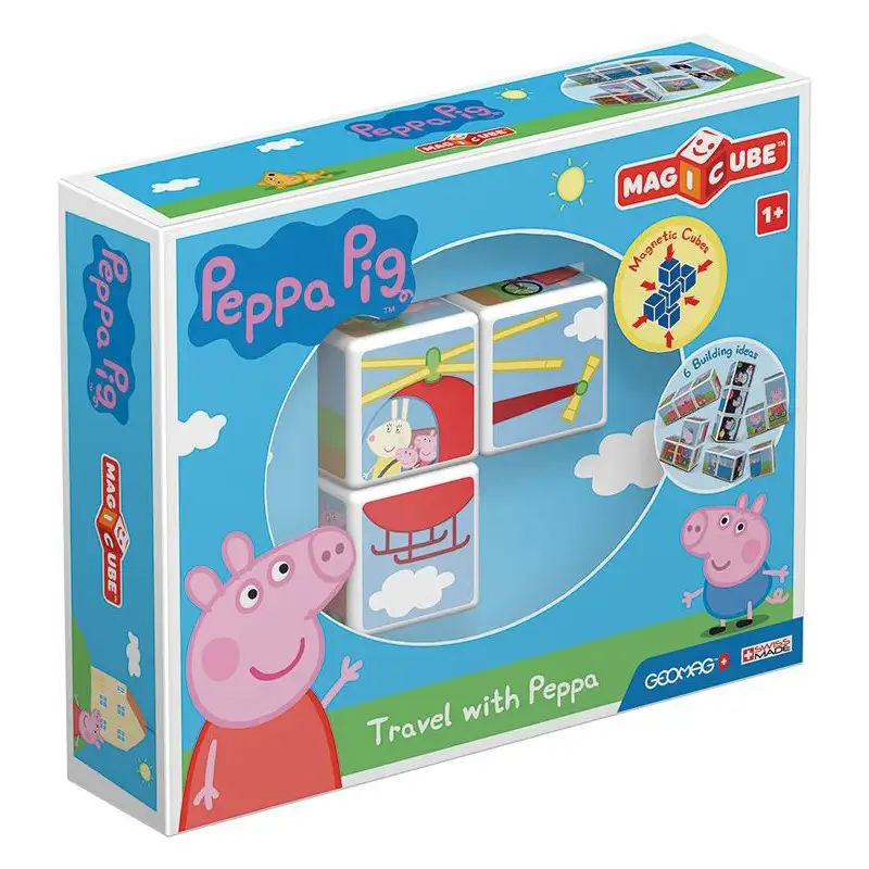 GEOMAG MagiCube 49 Cubos Magneticos de Peppa Pig Un Viaje con Peppa