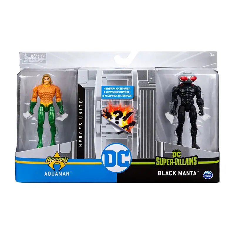 Spin Master Dc Comics 6065636 Figuras De Accion Aquaman & Black Manta  4 Plg.