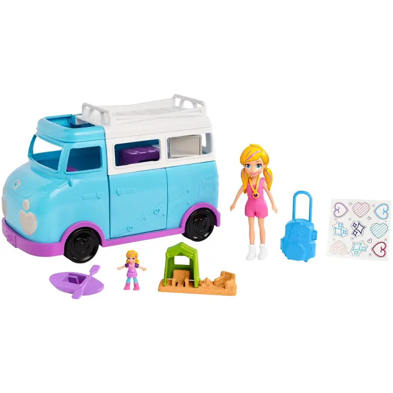 Mattel Polly Pocket Ftp74 Camioneta De Glamping Con 2 Muñecas
