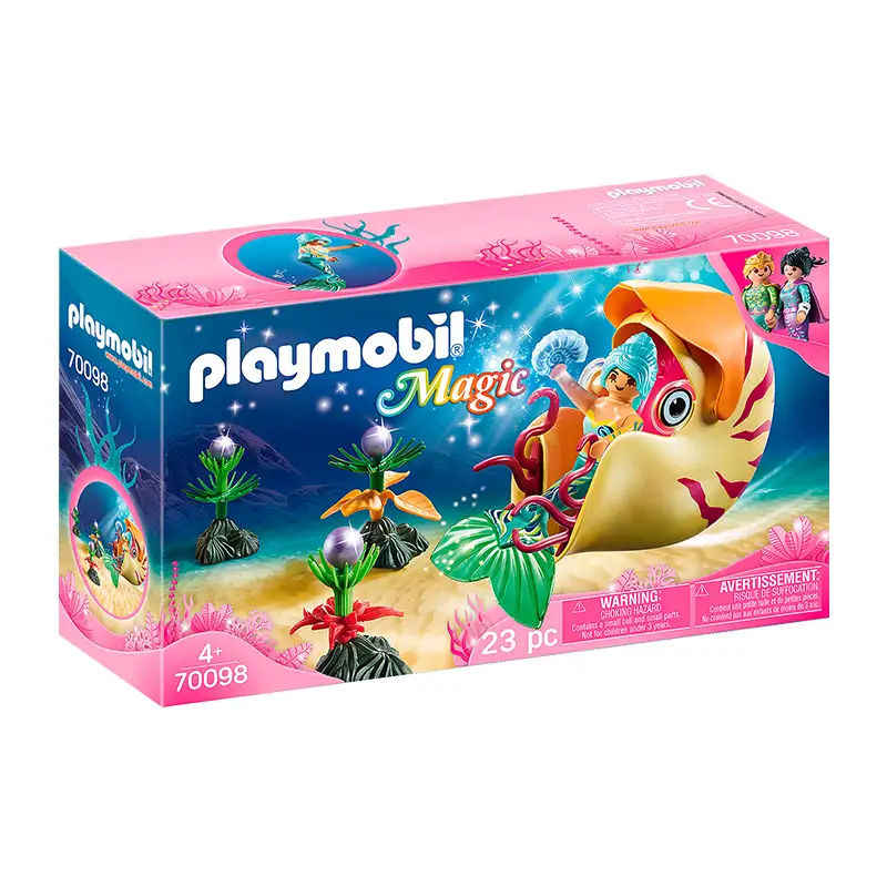 Playmobil Mermaid World 70098 Sirena Con Gondola De Caracol