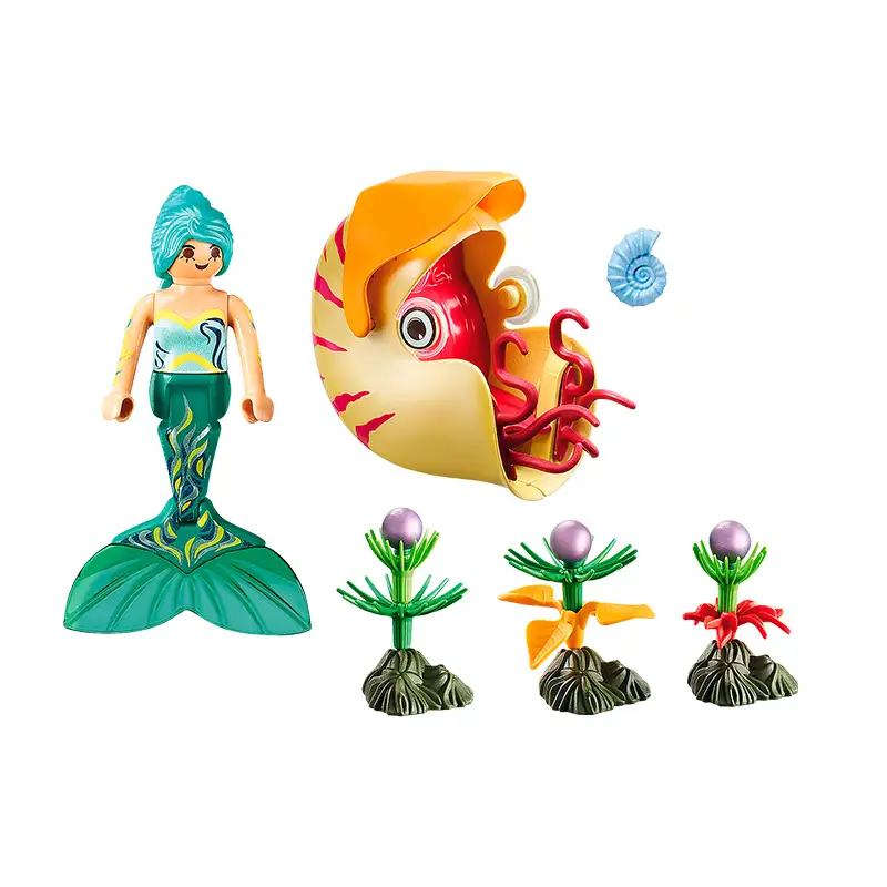 Playmobil Mermaid World 70098 Sirena Con Gondola De Caracol