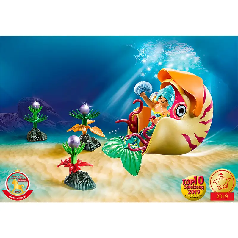 Playmobil Mermaid World 70098 Sirena Con Gondola De Caracol