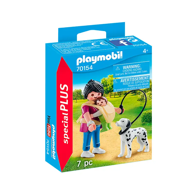PLAYMOBIL Special Plus 70154 Mama con Bebe y Perro