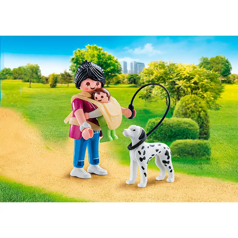 PLAYMOBIL Special Plus 70154 Mama con Bebe y Perro
