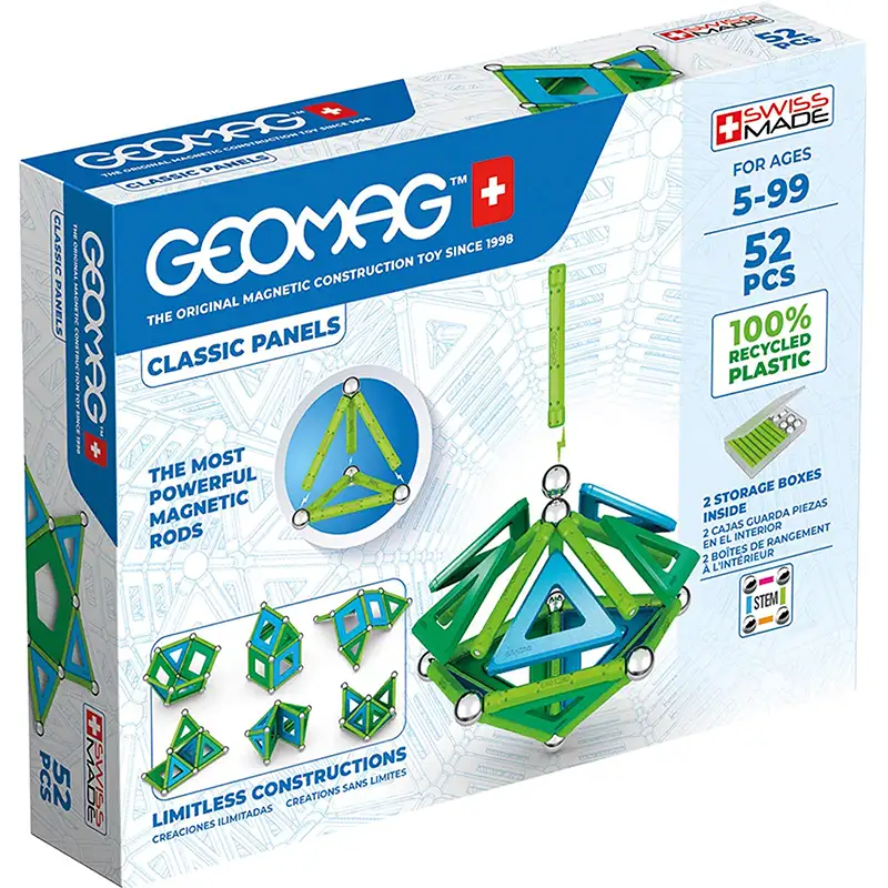 Geomag Classic #471 Set De Cubos Magneticos Paneles Reciclados 52 Pcs