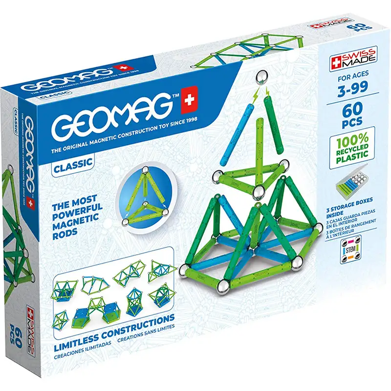 Geomag Classic #272 Set De Cubos Magneticos Reciclados 60 Pcs