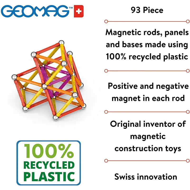 GEOMAG Classic #273 Set de Cubos Magneticos Reciclados 93 pcs