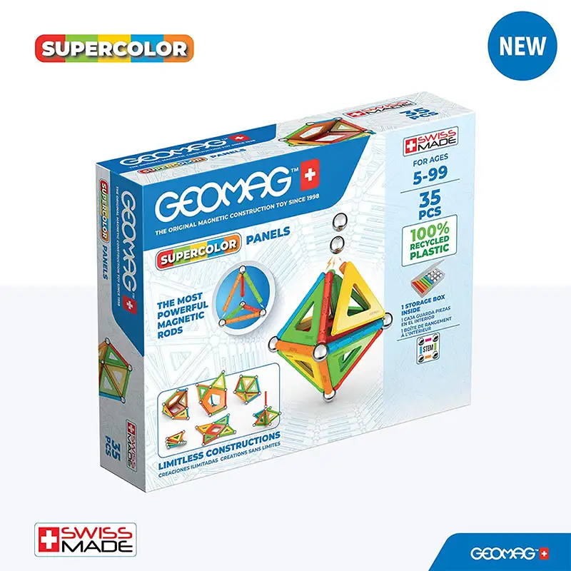 Geomag Classic #377 Set De Cubos Magneticos Paneles Supercolor 35 Pcs