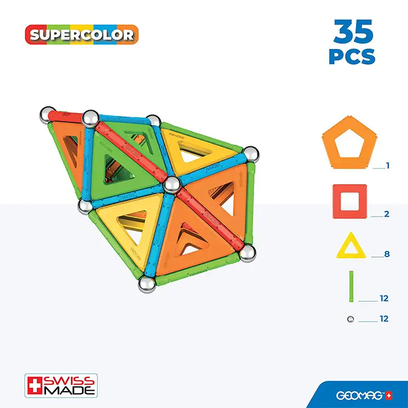 Geomag Classic #377 Set De Cubos Magneticos Paneles Supercolor 35 Pcs