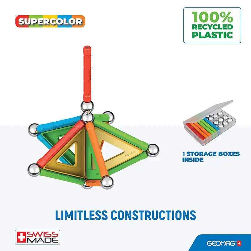 Geomag Classic #377 Set De Cubos Magneticos Paneles Supercolor 35 Pcs